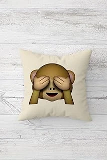 Pelangi Emojili Çift Tarafı Baskılı Gizli Fermuarlı Dekoratif Yastık Kılıfı Kırlent Kılıfı Yastık Kılıfı, Bej 43 X 43 ürün görseli 1