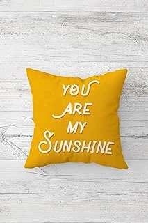Pelangi My Sunshine Yazılı Çift Tarafı Baskılı Gizli Fermuarlı Yastık Kılıfı Kırlent Koltuk Yastık Kılıfı, Beyaz-Koyu Sarı 45 X 45 ürün görseli 1