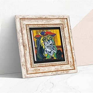 Pinecone Stone Picasso Ağlayan Kadın Taş Duvar Tablosu - Çerçeveli Taş Tablo - Dekoratif Duvar Sanatı - Ev Ofis Duvar Dekoru K1-304 ürün görseli 1
