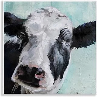 Stupell Ev Dekoru Koleksiyonu Duvar Plakası Üzerine Nazik Çiftlik İnek Boyama Sanatı, 30 X 40 Cm, Çok Renkli ürün görseli 1
