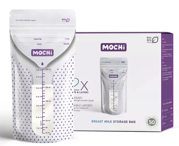 Mochi Anne Sütü Saklama Poşeti 50li 200 ml ürün görseli 1
