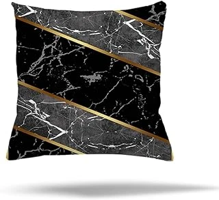 Pelangi Geometrik Patchwork Çiçek Etnik Desen Gizli Fermuarlı Yastık Kılıfı Kırlent Kılıfı, Gold- Siyah Gri 45 X 45 ürün görseli 1