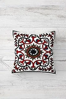 Pelangi İşlemeli Temalı Etnik Çift Tarafı Baskılı Gizli Fermuarlı Yastık Kılıfı Kırlent Koltuk Yastık Kılıfı, Beyaz-Kırmızı-Yeşil 45 X 45 ürün görseli 1