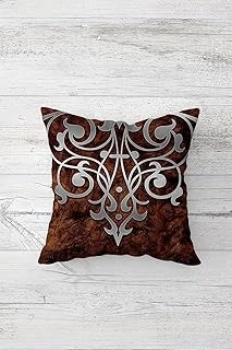 Pelangi Ottoman Desenli Çift Tarafı Baskılı Gizli Fermuarlı Yastık Kılıfı Kırlent Koltuk Yastık Kılıfı, Kahve-Gümüş 45 X 45, 24691179845451 ürün görseli 1