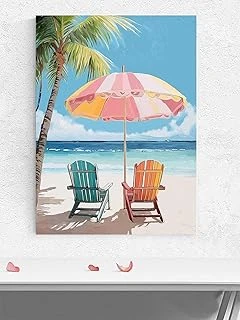 Postermanya Beach Daydream, Sahilde Düşünce İzlenimci Sanat Deniz Manzaralı Poster, Afiş, Dekoratif Duvar Poster ürün görseli 1