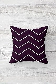 Pelangi Mor Zigzag Çift Tarafı Baskılı Gizli Fermuarlı Yastık Kılıfı Kırlent Koltuk Yastık Kılıfı, Mürdüm-Beyaz 45 X 45 ürün görseli 1