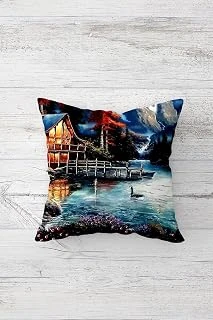 Pelangi Yağlı Boya Manzara Çift Tarafı Baskılı Gizli Fermuarlı Yastık Kılıfı Kırlent Koltuk Yastık Kılıfı, Gece Mavisi 45 X 45 ürün görseli 1