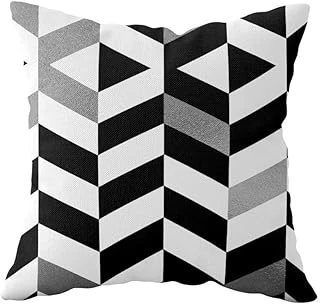 Pelangi Gri Beyaz Geometrik Bloklu Çift Taraflı Gizli Fermuarlı Yastık Kılıfı Kırlent Koltuk Yastık Kılıfı, Siyah-Beyaz-Gri 43 X 43 ürün görseli 1