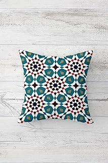 Pelangi Etnik Geometrik Motif Çift Tarafı Baskılı Gizli Fermuarlı Yastık Kılıfı Kırlent Koltuk Yastık Kılıfı, Indigo-Siyah 45 X 45 ürün görseli 1