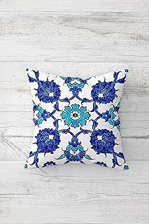 Pelangi Ottoman Desenli Çift Tarafı Baskılı Gizli Fermuarlı Yastık Kılıfı Kırlent Koltuk Yastık Kılıfı, Lacivert-Mavi 45 X 45 ürün görseli 1