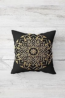 Pelangi Gold Etnik Osmanlı Motifli Çift Tarafı Baskılı Gizli Fermuarlı Kırlent Koltuk Yastık Kılıfı, Füme 45 X 45 ürün görseli 1