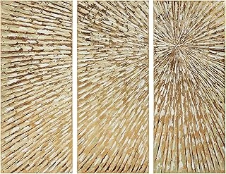 Empire Direct Soyut Duvar Sanatı Dokulu El Boyalı Tuval, Martin Edwards, Triptych, 122 Cm X 20, Sunshine ürün görseli 1