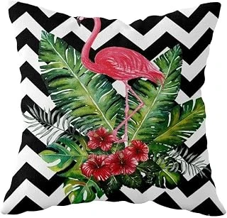 Pelangi Zigzag Filamingo Çift Taraflı Gizli Fermuarlı Yastık Kılıfı Kırlent Koltuk Yastık Kılıfı, Siyah-Beyaz-Pembe 43 X 43 ürün görseli 1