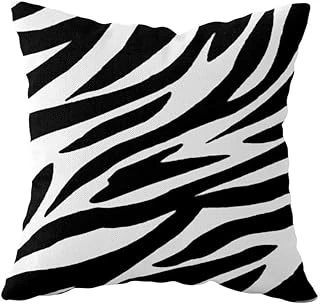 Pelangi Siyah Beyaz Zebra Desen Çift Taraflı Gizli Fermuarlı Yastık Kılıfı Kırlent Koltuk Yastık Kılıfı, Siyah 43 X 43 ürün görseli 1