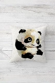 Pelangi Sevimli Panda Yavrusu Çift Tarafı Baskılı Gizli Fermuarlı Yastık Kılıfı Kırlent Koltuk Yastık Kılıfı, Siyah-Beyaz 45 X 45 ürün görseli 1