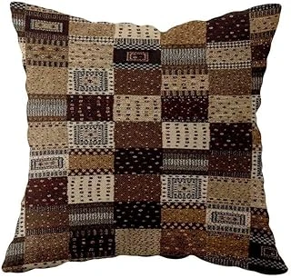 Pelangi Kilim Desenli Çift Taraflı Gizli Fermuarlı Yastık Kılıfı Kırlent Koltuk Yastık Kılıfı, Kahverengi-Bordo 43 X 43 ürün görseli 1