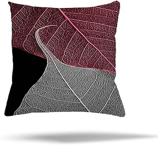 Pelangi Kuş Tüyü Yaprak Desen Etnik Gizli Fermuarlı Yastık Kılıfı Kırlent Kılıfı Koltuk Yastık Kılıfı, Bordo-Gri 45 X 45 ürün görseli 1
