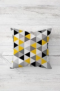 Pelangi Geometrik Desenli Çift Tarafı Baskılı Gizli Fermuarlı Yastık Kılıfı Kırlent Koltuk Yastık Kılıfı, Gri-Sarı 45 X 45, 24691235445451 ürün görseli 1