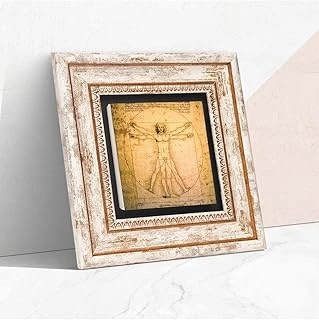 Pinecone Stone Leonardo Da Vinci Vitruvius Adamı Taş Duvar Tablosu - Çerçeveli Taş Tablo - Dekoratif Duvar Sanatı - Ev Ofis Duvar Dekoru T1-17 ürün görseli 1