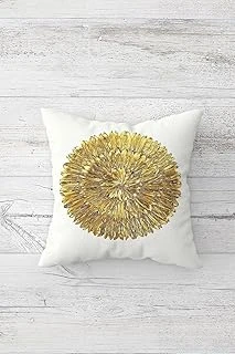 Pelangi Gold Güneş Desenli Yoga Çift Tarafı Baskılı Gizli Fermuar Yastık Kılıfı Kırlent Koltuk Yastık Kılıfı, Beyaz-Gold 45 X 45 ürün görseli 1