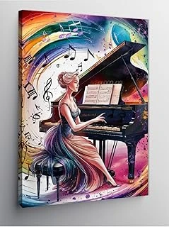 Tablo Mega Kanvas Tablo Piyano Çalan Kadın, 70Cm X 100Cm ürün görseli 1