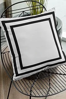 Viva 43X43Cm Tay Tüyü Dokuma Kumaş Çift Taraflı Kırlent Yastık Kılıfı Çerçeveli Krl321 ürün görseli 1