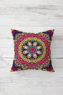 Pelangi Mandala Desenli Çift Tarafı Baskılı Gizli Fermuarlı Yastık Kılıfı Kırlent Koltuk Yastık Kılıfı, Pembe-Mor 45 X 45, 24691223145451 ürün görseli 1