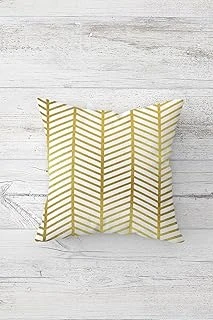 Pelangi Gold Geometrik Dikdörtgen Çift Tarafı Baskılı Gizli Fermuarlı Yastık Kırlent Koltuk Yastık Kılıfı, Altın-Beyaz 45 X 45 ürün görseli 1