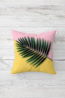 Pelangi Tropikal Yaprak Desen Çift Tarafı Baskılı Gizli Fermuarlı Yastık Kılıfı Kırlent Koltuk Yastık Kılıfı, Sarı-Yeşil-Pembe 45 X 45 ürün görseli 1