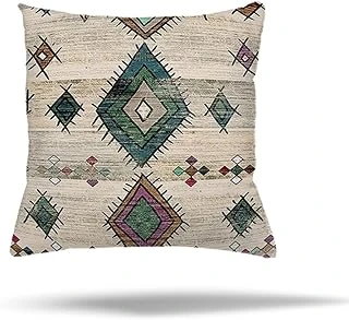 Pelangi Renkli Kilim Etnik Desen Gizli Fermuarlı Yastık Kılıfı Kırlent Kılıfı Koltuk Yastık Kılıfı, Yeşil-Pembe 45 X 45 ürün görseli 1