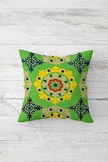 Pelangi Etnik Geometrik Motifli Çift Tarafı Baskılı Gizli Fermuar Yastık Kılıfı Kırlent Koltuk Yastık Kılıfı, Yeşil 45 X 45 ürün görseli 1