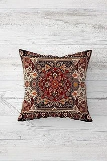 Pelangi Etnik Çift Tarafı Baskılı Gizli Fermuarlı Yastık Kılıfı Kırlent Koltuk Yastık Kılıfı, Bordo-Kiremit 45 X 45, 24691327845451 ürün görseli 1