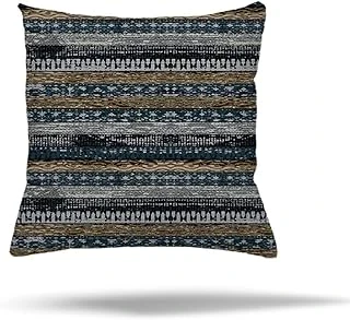 Pelangi Çiçek Ağaç Kilim Etnik Desen Gizli Fermuarlı Yastık Kılıfı Kırlent Kılıfı Koltuk Yastık Kılıf, Haki-Petrol Mavisi 45 X 45 ürün görseli 1