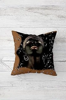 Pelangi Afrikalı Kadın Çift Tarafı Baskılı Gizli Fermuarlı Yastık Kılıfı Kırlent Koltuk Yastık Kılıfı, Siyah-Kahve 45 X 45, 24691203845451 ürün görseli 1