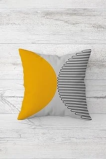 Pelangi Geometrik Çift Tarafı Baskılı Gizli Fermuarlı Yastık Kılıfı Kırlent Kılıfı Koltuk Yastık Kılıfı, Gri-Hardal 45 X 45 ürün görseli 1