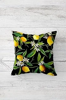 Pelangi Limon Ağacı Temalı Çift Tarafı Baskılı Gizli Fermuarlı Yastık Kılıfı Kırlent Koltuk Yastık Kılıfı, Siyah-Yeşil-Sarı 45 X 45, 24691258545451 ürün görseli 1
