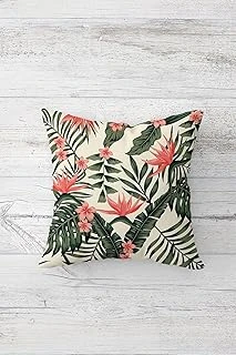 Pelangi Tropical Çift Tarafı Baskılı Gizli Fermuarlı Yastık Kılıfı Kırlent Koltuk Yastık Kılıfı, Yeşil-Nar Çiçeği 45 X 45, 2469191345451 ürün görseli 1