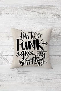 Pelangi Punk Yazılı Çift Tarafı Baskılı Gizli Fermuarlı Yastık Kılıfı Kırlent Koltuk Yastık Kılıfı, Siyah-Bej 45 X 45, 24691150945451 ürün görseli 1