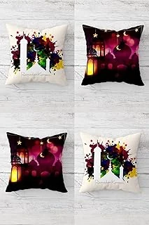 Pelangi Batik Renk Geçişli Gizli Fermuarlı Kırlent Kılıfı Koltuk Yastık Kılıfı Takım(4Adet), Mor-Siyah-Beyaz 43 X 43, 3856763145457 ürün görseli 1