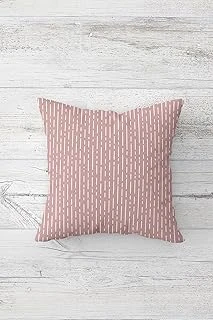 Pelangi Pembe Zemin Beyaz Çizgili Çift Tarafı Baskı Gizli Fermuar Yastık Kılıfı Kırlent Koltuk Yastık Kılıfı, Pembe-Beyaz 45 X 45 ürün görseli 1