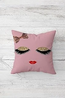 Pelangi Kirpik Çift Tarafı Baskılı Gizli Fermuarlı Yastık Kılıfı Kırlent Koltuk Yastık Kılıfı, Pembe-Sarı-Siyah 45 X 45, 2469164845451 ürün görseli 1