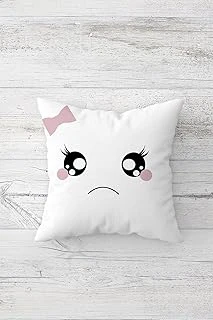 Pelangi Üzgün Emoji Çift Tarafı Baskılı Gizli Fermuarlı Yastık Kılıfı Kırlent Koltuk Yastık Kılıfı, Beyaz-Siyah 45 X 45, 2469176045451 ürün görseli 1