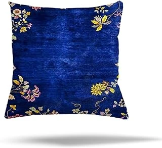 Pelangi Çiçek Desenli Batik Gizli Fermuarlı Yastık Kılıfı Kırlent Kılıfı Koltuk Yastık Kılıfı, Lacivert 45 X 45 ürün görseli 1
