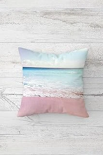 Pelangi Köpüren Deniz Desenli Çift Tarafı Baskılı Gizli Fermuarlı Yastık Kılıfı Kırlent Koltuk Yastık Kılıfı, Mavi-Pembe 45 X 45 ürün görseli 1