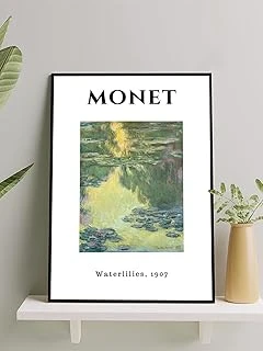 Postermanya Monet Waterlilies, Nilüferler, İzlenimcilik Sanatsal Çerçeveli Tablo - Çerçeveli Poster ürün görseli 1