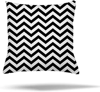 Pelangi Geometrik Karo Zigzak Kilim Desen Gizli Fermuarlı Yastık Kılıfı Kırlent Kılıfı, Siyah 45 X 45 ürün görseli 1