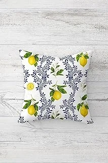 Pelangi Limon Desenli Çift Tarafı Baskılı Gizli Fermuarlı Yastık Kılıfı Kırlent Koltuk Yastık Kılıfı, Mavi-Sarı-Yeşil 45 X 45 ürün görseli 1