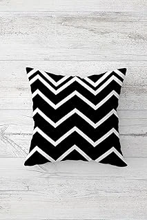 Pelangi Beyaz Zigzag Desenli Çift Tarafı Baskılı Gizli Fermuarlı Yastık Kılıfı Kırlent Koltuk Yastık Kılıfı, Siyah-Beyaz 45 X 45 ürün görseli 1