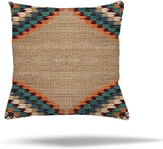 Pelangi Çiçek Kaz Ayağı Kuştüyü Desen Gizli Fermuarlı Yastık Kılıfı Kırlent Kılıfı Koltuk Yastık Kılıfı, Kahverengi 45 X 45 ürün görseli 1