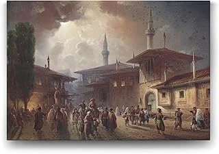 Osmanlıda Çarşı Meydanı Tablosu - 75X50Cm ürün görseli 1
